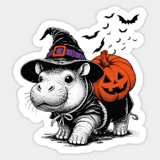 Moo Deng Halloween Sticker